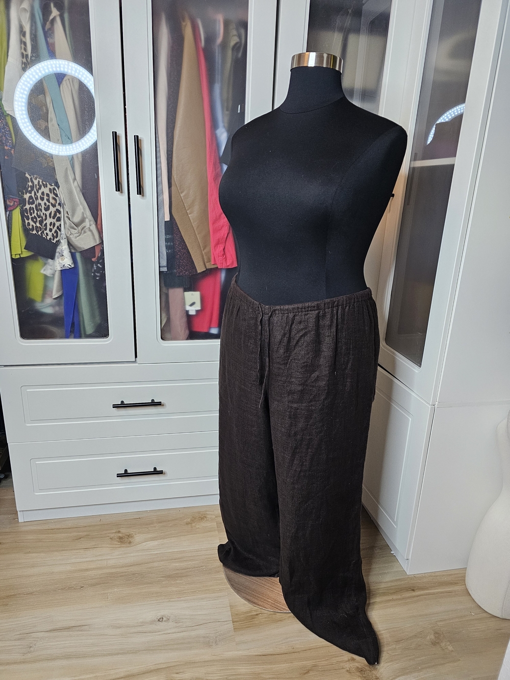 Lafayette 148 New York Dark Brown Elastic-Waist Skirt